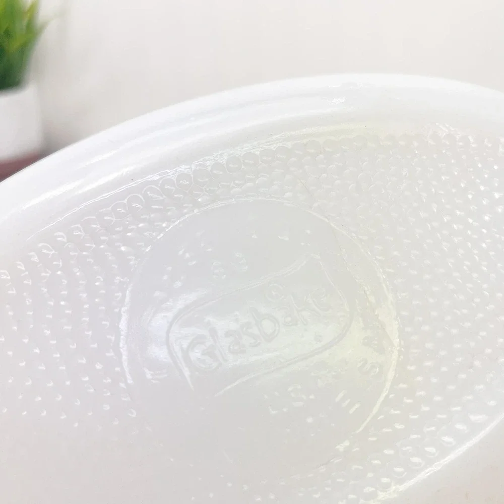 Glasbake Blue Flower Dish 1 quart